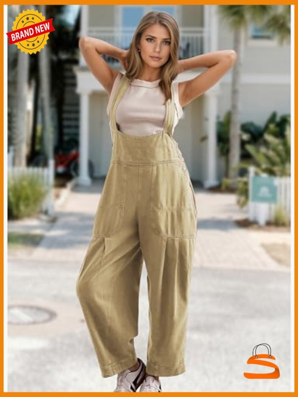 Denim Overalls Loose Fit Baggy Bib Jumpsuit Barrel Leg Adjustable Straps Pockets - Picture 4 of 7